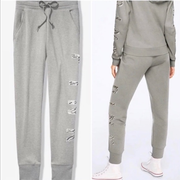 PINK Victoria's Secret Pants - RARE ✔️VS PINK 💜ZEBRA BLING JOGGERS